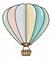 Pastel Hot Air Balloon Birthday - Edible Cake or Cupcake Topper